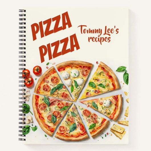  gepersonaliseerde pizzarecepten notitieboek (Voorkant)