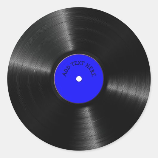 Gepersonaliseerde plaat, retro album ronde sticker (Voorkant)