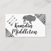 Gepersonaliseerde plaatskaarten Boho Buffalo Triba Plaatskaartje (Voorkant)