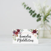 Gepersonaliseerde plaatskaarten Witte rozen Gold G Plaatskaartje (Staand voorkant)