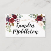 Gepersonaliseerde plaatskaarten Witte rozen Gold G Plaatskaartje (Voorkant)