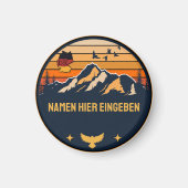 Gepersonaliseerde plaatsnaam Duitsland Rond design Magneet (Voorkant)