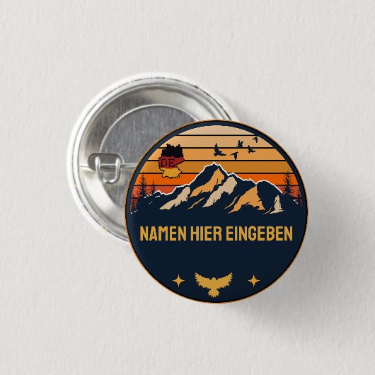 Gepersonaliseerde plaatsnaam Duitsland Rond design Ronde Button 3,2 Cm (Voorkant /achterkant)