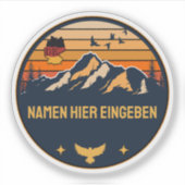 Gepersonaliseerde plaatsnaam Duitsland Rond design Sticker (Voorkant)