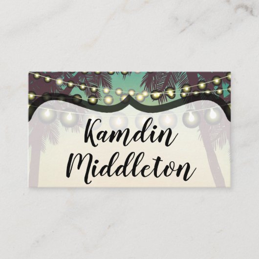 Gepersonaliseerde Place Cards Beach Sunset Palm Tr Plaatskaartje (Voorkant)