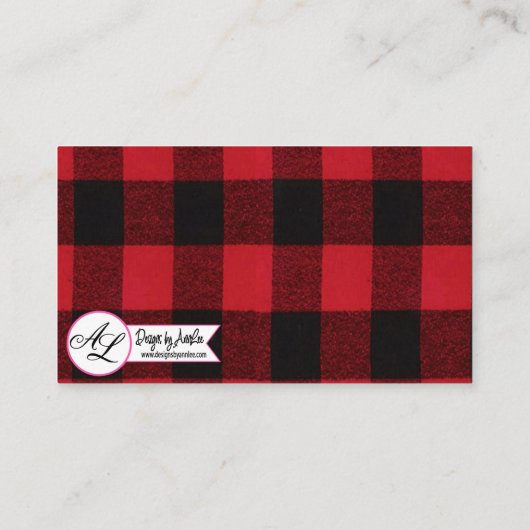 Gepersonaliseerde Place Cards Red Buffalo Plaid Be Plaatskaartje (Achterkant)