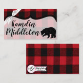 Gepersonaliseerde Place Cards Red Buffalo Plaid Be Plaatskaartje (Voorkant / Achterkant)
