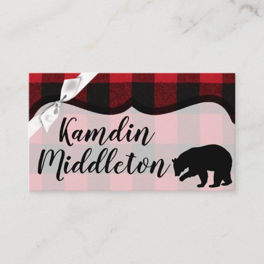 Gepersonaliseerde Place Cards Red Buffalo Plaid Be Plaatskaartje (Voorkant)