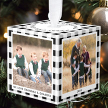 Gepersonaliseerde Plaid 4 Foto Kerst Grootouders
