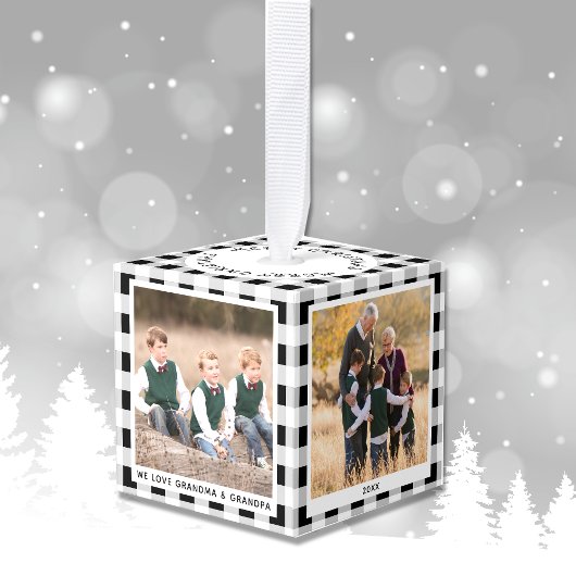 Gepersonaliseerde Plaid 4 Foto Kerst Grootouders Decoratie