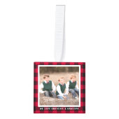 Gepersonaliseerde Plaid 4 Foto Kerst Grootouders Decoratie (Voorkant)