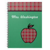 Gepersonaliseerde Plaid Apple Notitieboek (Voorkant)