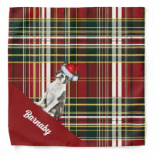 Gepersonaliseerde Plaid Boston Terrier Hond Kerstm