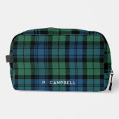 Gepersonaliseerde Plaid Campbell Green Blue Tartan Toilettasje (Voorkant)