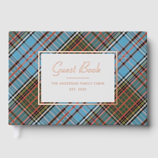 Gepersonaliseerde Plaid Clan Anderson Elegant Tart Gastenboek (Voorkant)