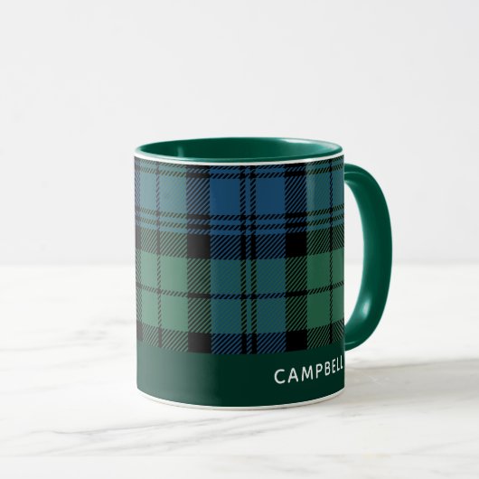 Gepersonaliseerde Plaid Clan Campbell Tartan Koffi Mok (Voorkant rechts)