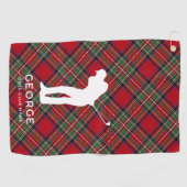 Gepersonaliseerde Plaid Club Naam Rustic Stewart T Golfhanddoek (Horizontaal)