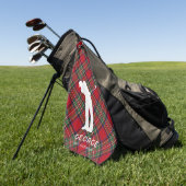 Gepersonaliseerde Plaid Club Naam Rustic Stewart T Golfhanddoek (Groen)