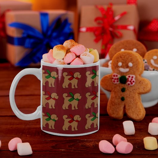 Gepersonaliseerde Plaid Doodle Gouden Gele Hond Tote Bag