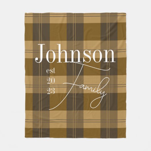 Gepersonaliseerde Plaid familienaam Fleece Deken (Voorkant)