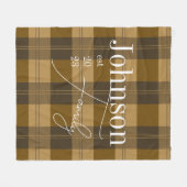 Gepersonaliseerde Plaid familienaam Fleece Deken (Voorkant (Horizontaal))