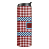 Gepersonaliseerde Plaid Gingham Thermosbeker (Gedraaid links)