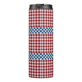 Gepersonaliseerde Plaid Gingham Thermosbeker (Achterkant)