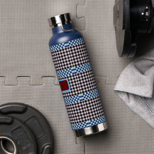 Gepersonaliseerde Plaid Gingham Waterfles