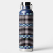Gepersonaliseerde Plaid Gingham Waterfles (Achterkant)