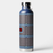 Gepersonaliseerde Plaid Gingham Waterfles (Links)