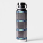 Gepersonaliseerde Plaid Gingham Waterfles (Achterkant)