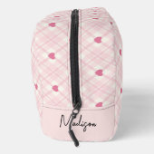 Gepersonaliseerde Plaid Hearts Toilettasje (Rechts)