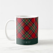 Gepersonaliseerde Plaid Holiday Rustic Stewart Tar Koffiemok (Links)