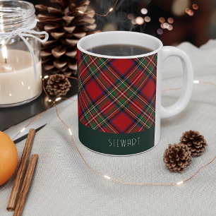 Gepersonaliseerde Plaid Holiday Rustic Stewart Tar Koffiemok