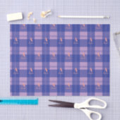 Gepersonaliseerde Plaid Paarse Monogram Patroon Tissuepapier (Craft)