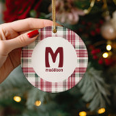 Gepersonaliseerde Plaid Photo Christmas Tree Ornament