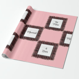 Gepersonaliseerde Plaid Pink Brown Matched Valenti Cadeaupapier