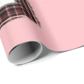 Gepersonaliseerde Plaid Pink Brown Matched Valenti Cadeaupapier (Rol Hoek)