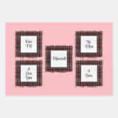 Gepersonaliseerde Plaid Pink Brown Matched Valenti Inpakpapier Vel (Voorkant)