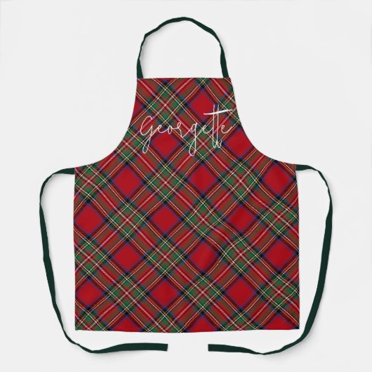 Gepersonaliseerde Plaid Red Green Rustic Stewart T Schort (Voorkant)