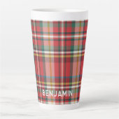 Gepersonaliseerde Plaid Rustieke Kerstvakantie fam Latte Mok (Voorkant)