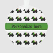 Gepersonaliseerde Plaid Scotty Dog Ornament (voorkant)