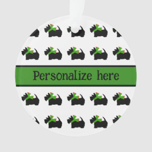 Gepersonaliseerde Plaid Scotty Dog Ornament