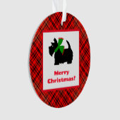 Gepersonaliseerde Plaid Scotty Dog Ornament (voorkant)
