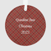 Gepersonaliseerde Plaid Scotty Dog Ornament (achterkant)