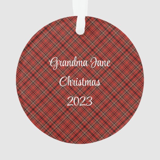 Gepersonaliseerde Plaid Scotty Dog Ornament (achterkant)