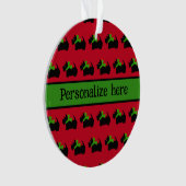 Gepersonaliseerde Plaid Scotty Dog Ornament (voorkant)
