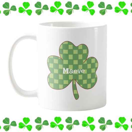 Gepersonaliseerde Plaid Shamrock Koffiemok