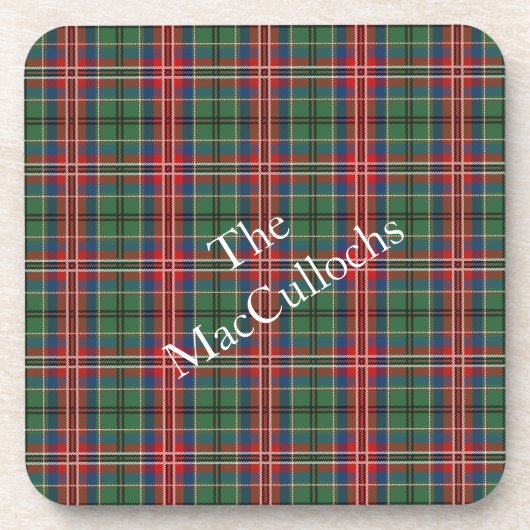 Gepersonaliseerde Plaid Tartan Rustic Bier Onderzetter (Voorkant)