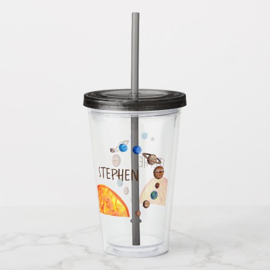 Gepersonaliseerde Planeten Galaxy Zonnestelsel Zon Acryl Drinkbeker (Voorkant)